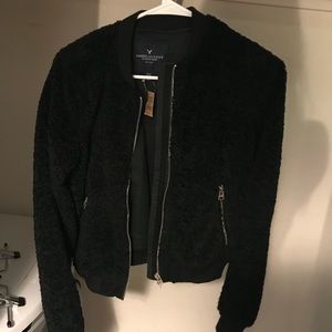 American Eagle Fluffy Bomber Jacket